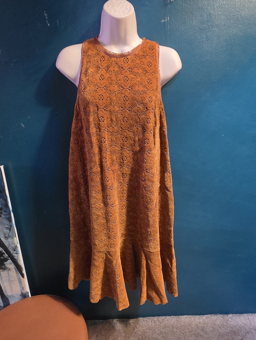 Maeve Orange Lace Mini Dress